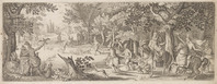 TvB G 2716
<br/>
Reigersjacht (no. 9. uit een serie van 10 jachtvoorstellingen)
<br/>
<em>Serwouters, Pieter (1586-1657)</em>
